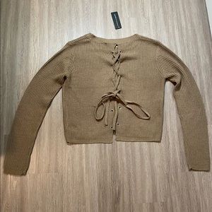 Lace Back Mid-Waistline Sweater